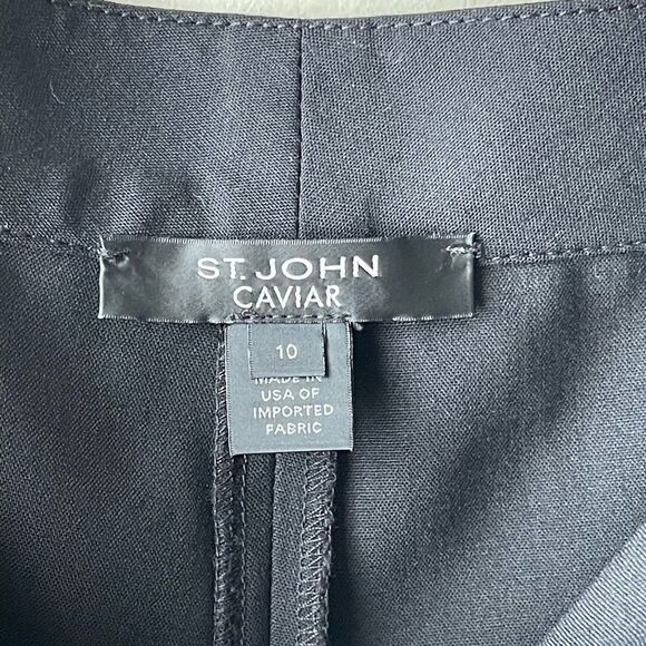 𝅺st John Caviar black wide leg wool pants size 10 - Picture 7 of 12